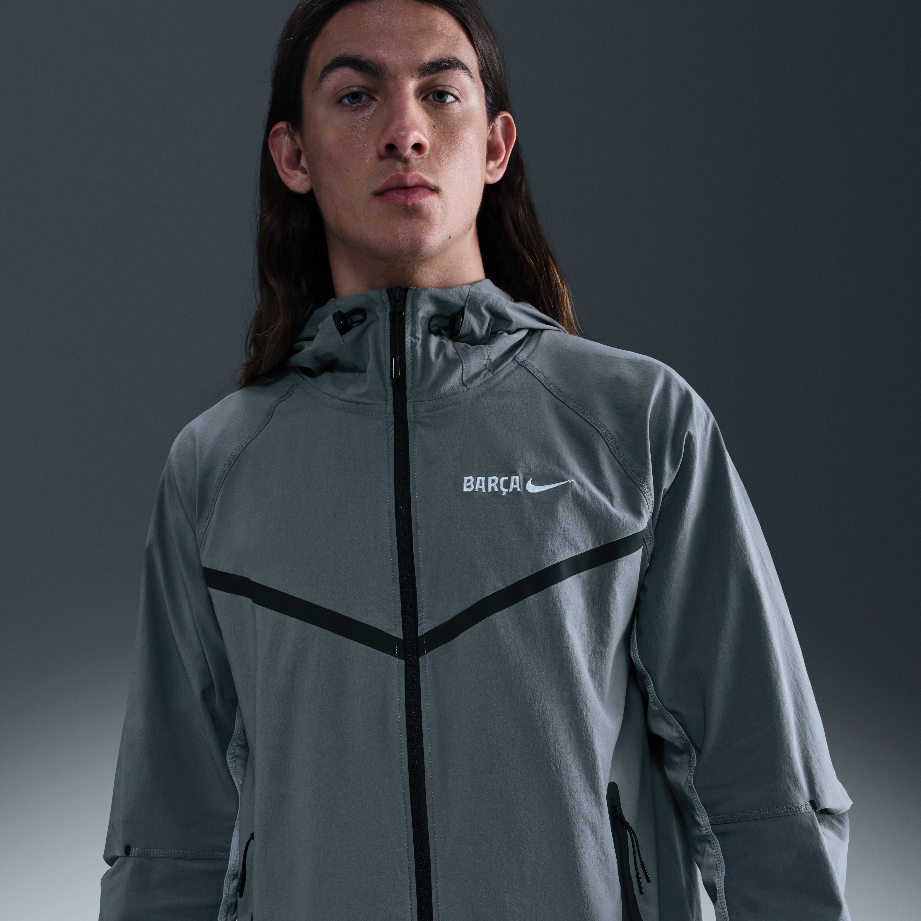 Nike FC Barcelona Tech Windrunner Men's Nike Soccer Full-Zip Woven